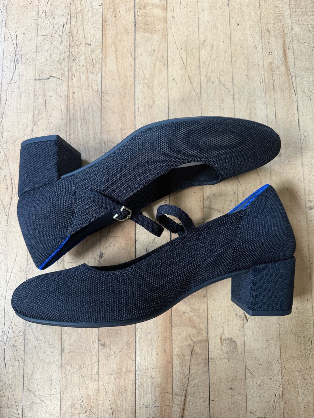 NWOT ROTHY’S The Mary Jane Block Heel Pump Round Toe Black Knit US 8.5 - Picture 6 of 12